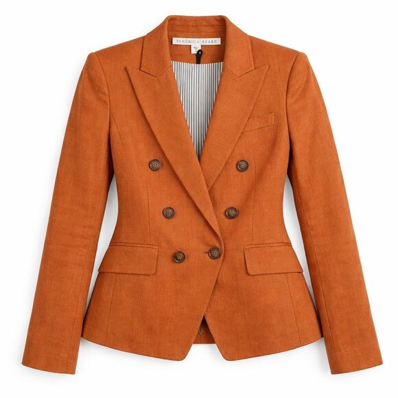 Veronica Beard Jackets & Blazers - Veronica Beard Miller Dickey Blazer Linen Terracotta Women 4 Modern Classic